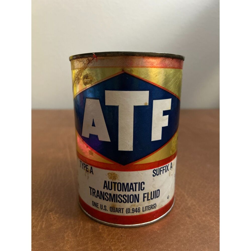 Vintage High Grade Oil Co. Auto Transmission Fluid 1 Quart Oil Can Tin Full